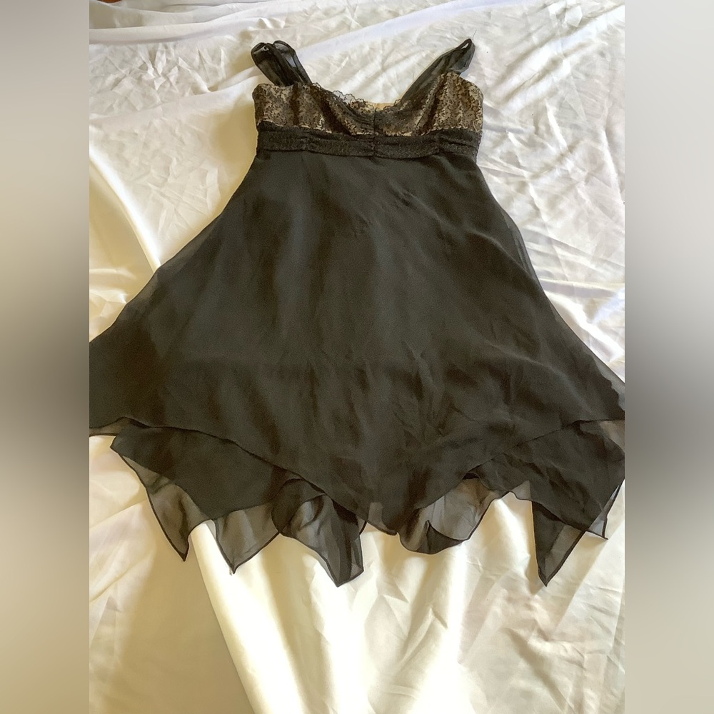 Evan Picone Black and Tan Cocktail Dress
